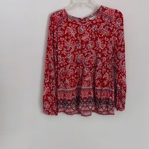 Women's Paisely Red Top